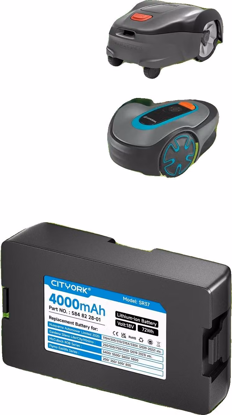 Batterie, capacità 4000 mAh, tensione 18 V, dimensioni 137 x 80 x 38 mm, tecnologia agli ioni di litio, compatibile con i modelli Husqvarna e Gardena