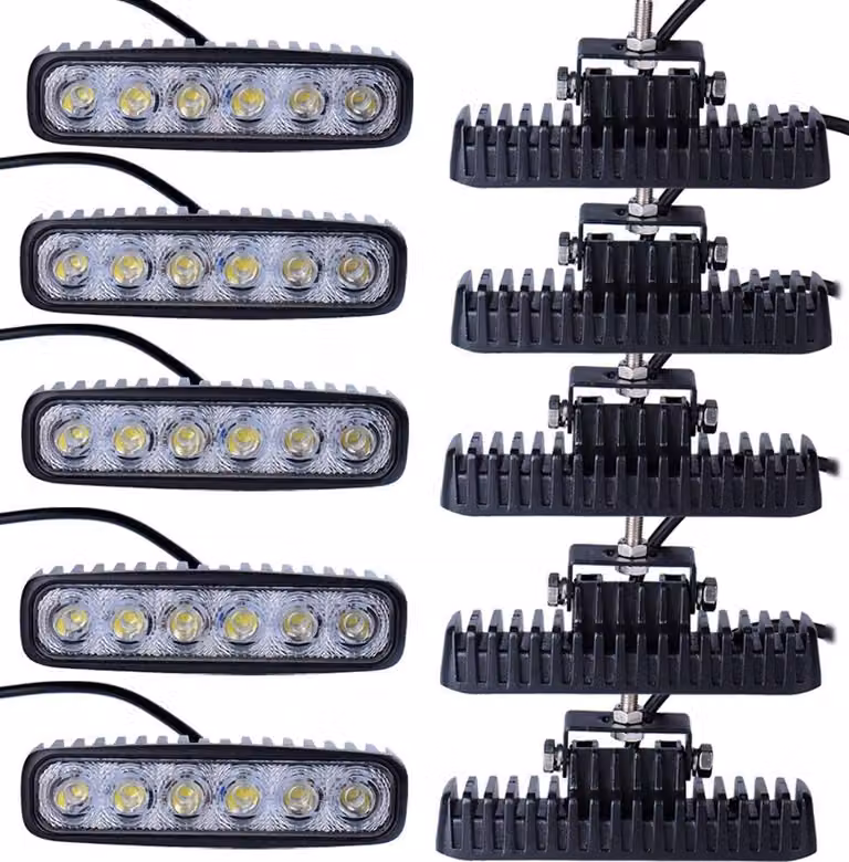 Greenmigo 10X 18W LED Offroad Work Light Proiettore Riflettore Faro da lavoro 1600LM Nero alluminio pressofuso IP67