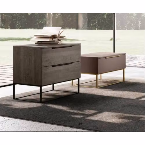 Comodino Minerva 1 o 2 cassetti con struttura metallica Imab Group