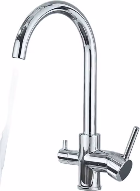 Miscelatore da cucina Klarwerk JULIE con rubinetto a 3 vie per acqua potabile e osmosi, acciaio inossidabile cromato, con beccuccio orientabile a 360 gradi – 1