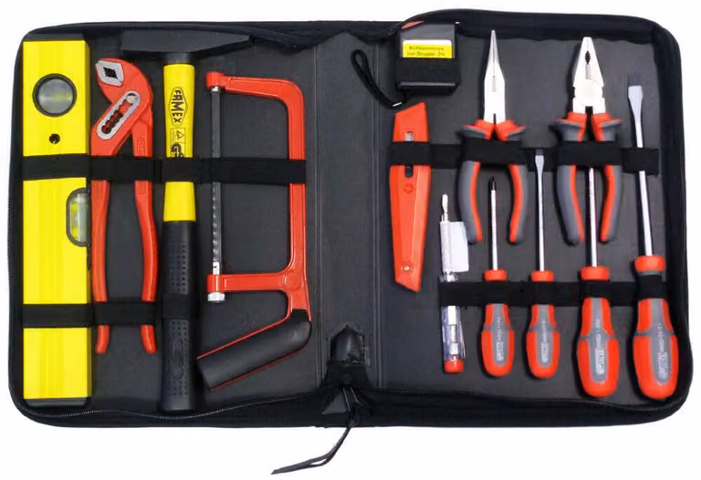 Borsa porta attrezzi FAMEX 190-50 con set di attrezzi - Set di attrezzi per il fai da te e i lavori di riparazione