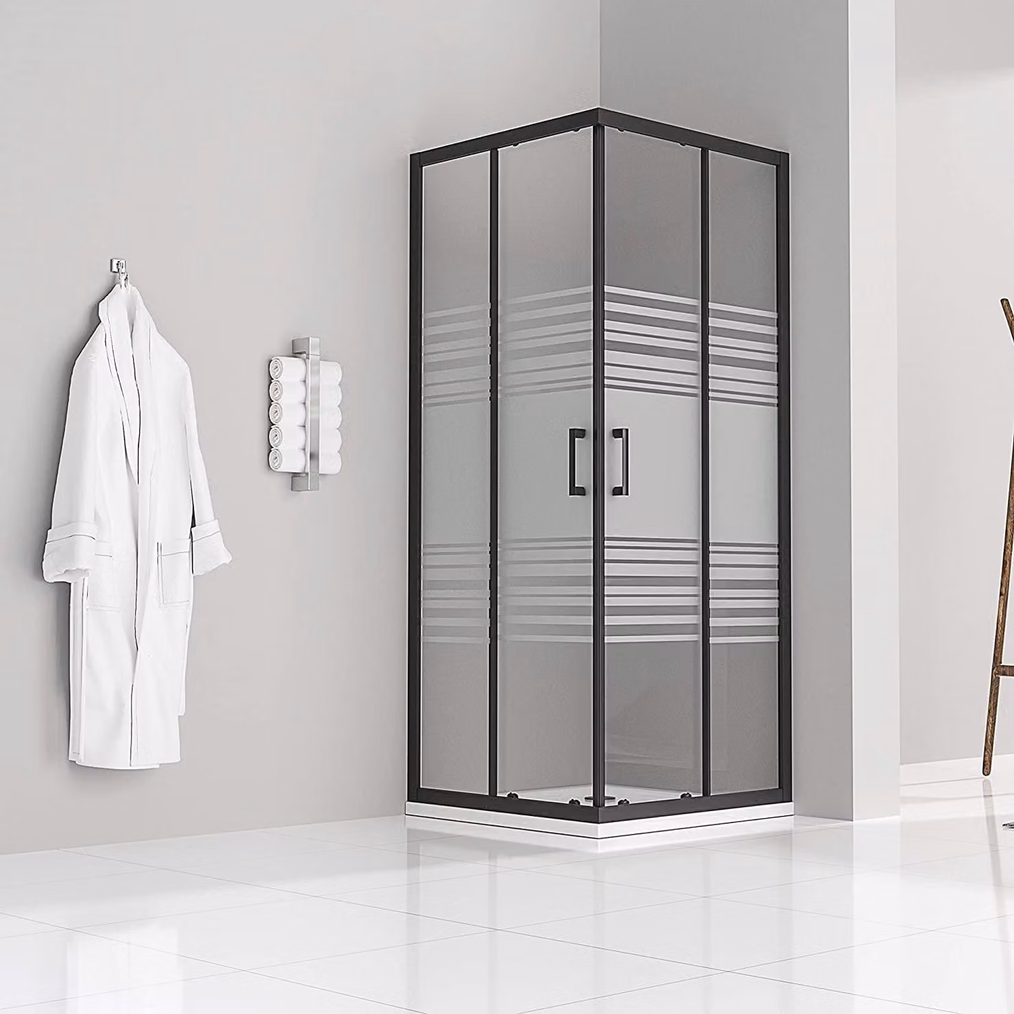 cabina doccia i-flair ad ante scorrevoli 75x80x180 cm in vetro di sicurezza 6 mm parzialmente satinato - DK79