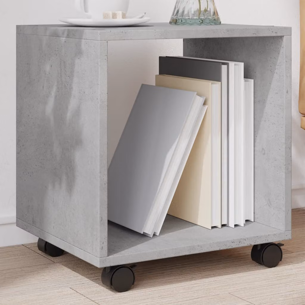 vidaXL Mobiletto con Ruote Moderno Grigio con Finitura Opaca L/P/H: 37 x 33 x 42,5 cm