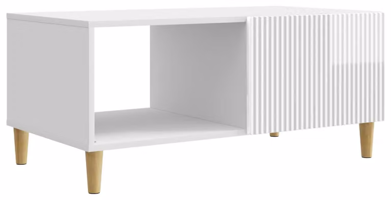 Tavolino da salotto Bianco Lucido 90 x 50 x 40 cm