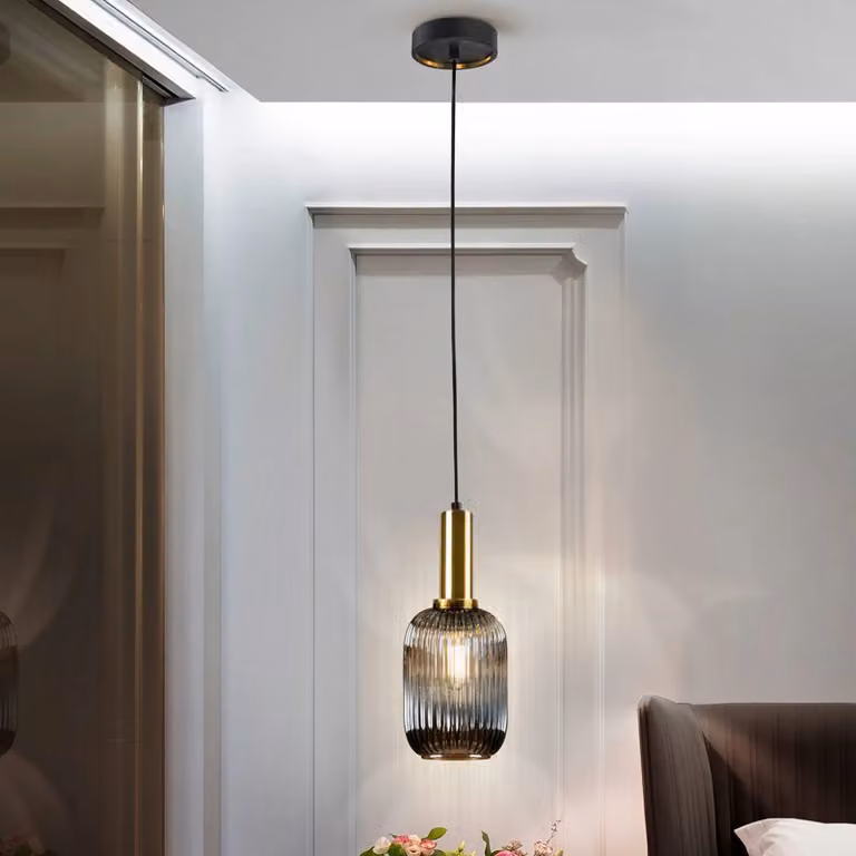 Schuller Valencia Lampada a sospensione in vetro Norma, dimmerabile, Ottone / Oro, Soggiorno / Sala da pranzo, Metallo, Lampada a sospensione