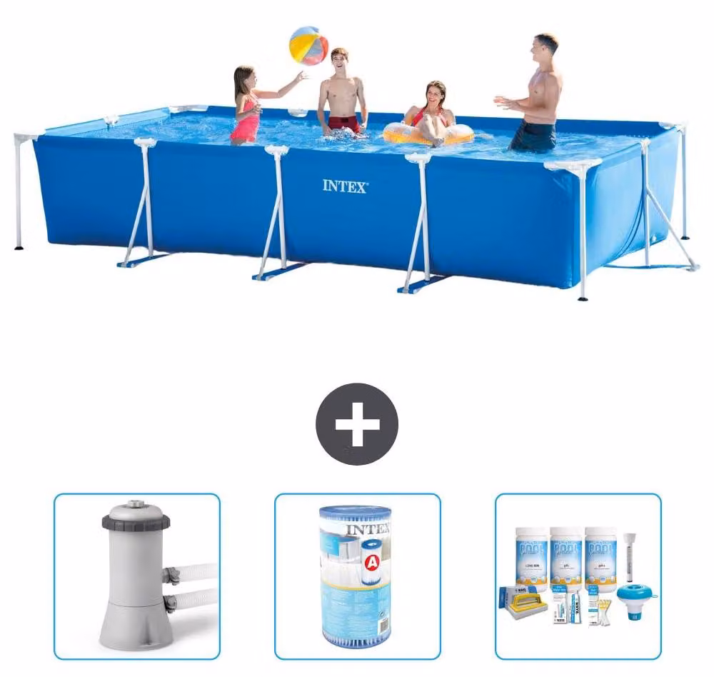 Piscina fuori terra rettangolare - 450x220x84 cm - Struttura in 4 parti - Modello S22361