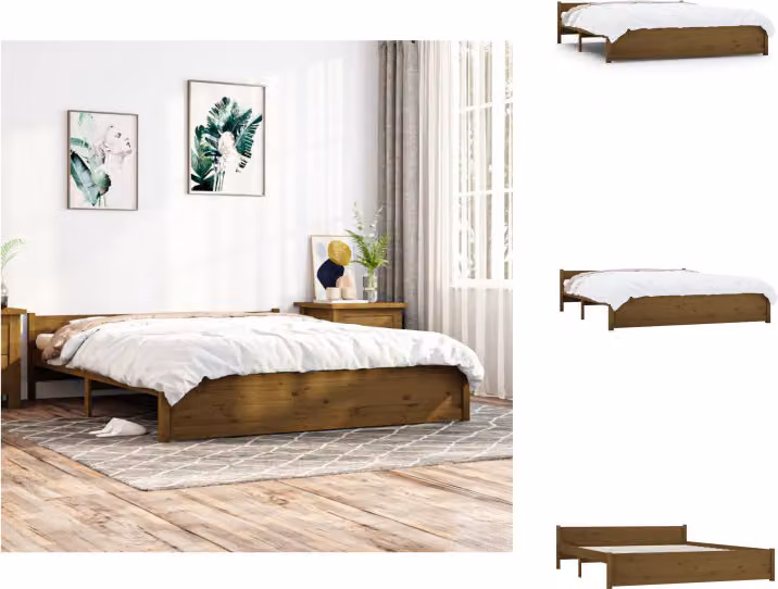 vidaXL Letto in legno massiccio marrone miele 200x200 cm - Letti e strutture letto