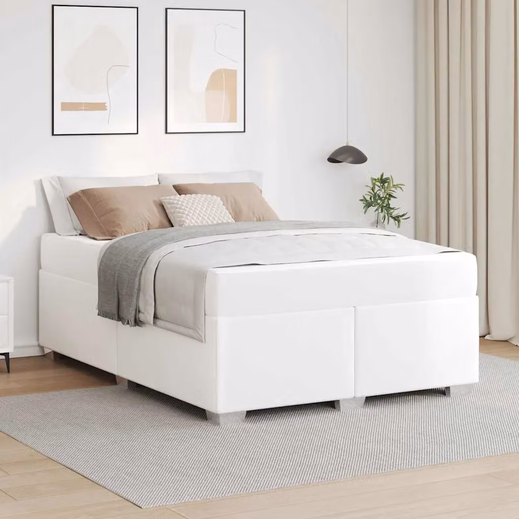 Struttura letto moderna vidaXL in legno e similpelle bianca L/P/H: 200 x 140 cm