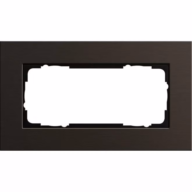Gira 1002127 Cornice di copertura doppia senza barra centrale Gira Esprit in alluminio marrone