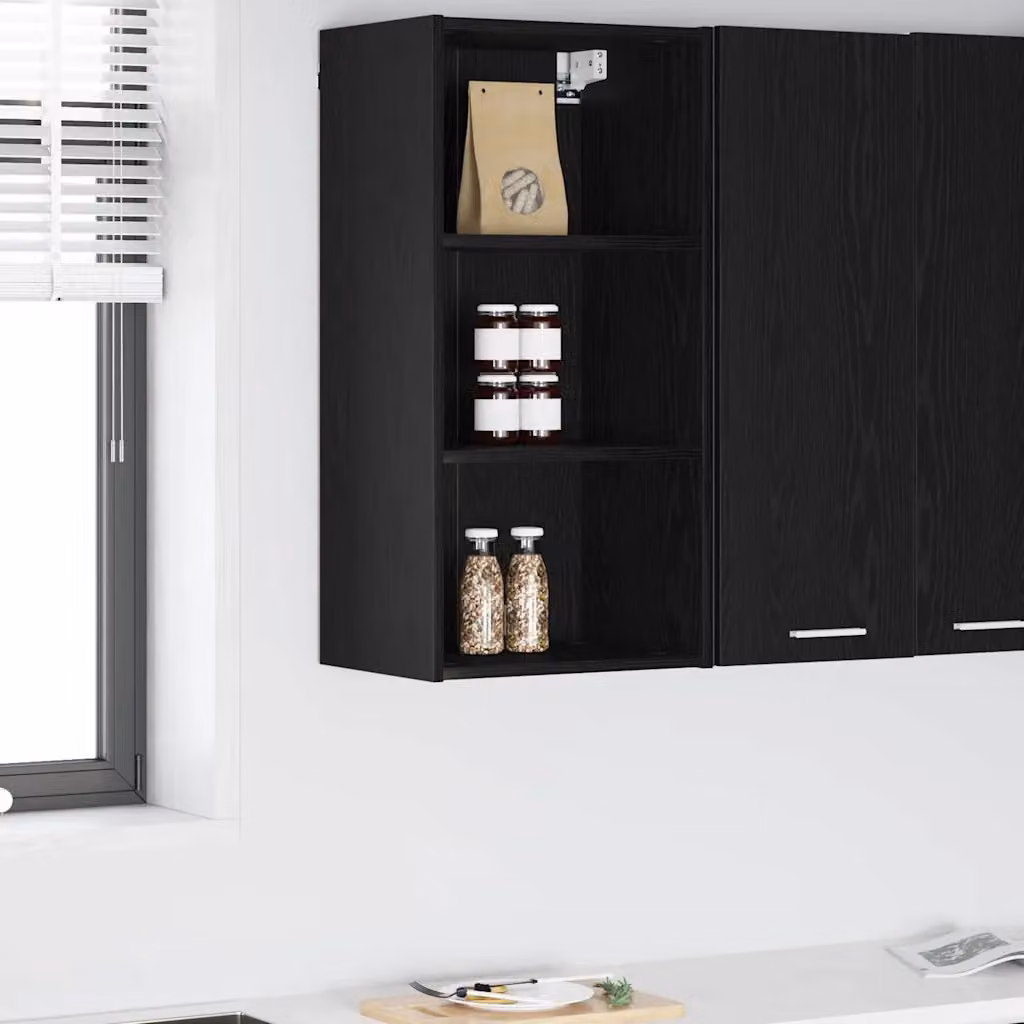 Armadio pensile da cucina moderno vidaXL in MDF nero con ante a battente L: 40 cm, P: 29,5 cm, H: 80 cm