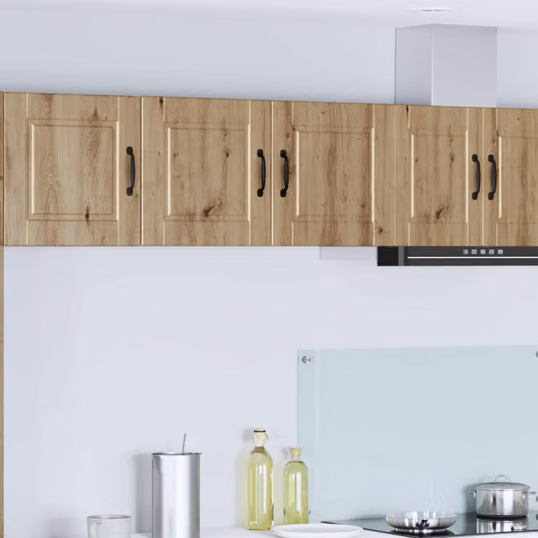 Armadietto a muro moderno vidaXL PORTO in legno color rovere marrone con ante a battente e ripiani interni L: 80 cm, P: 31 cm, H: 40 cm