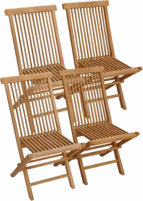 Set di 4 sedie da giardino in teak LOMBOK