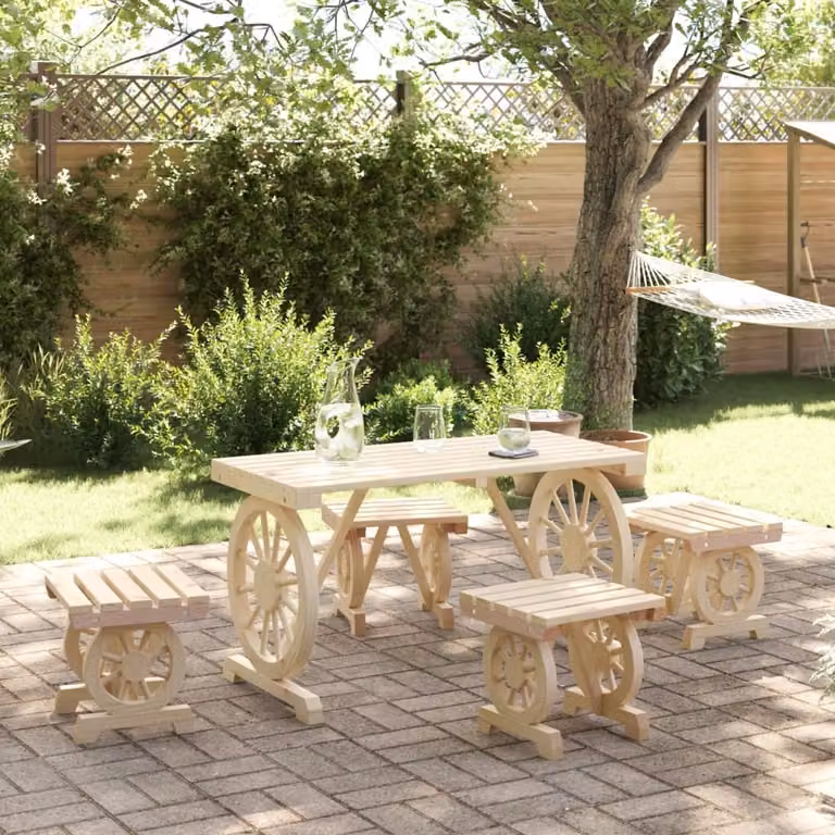 Maison Exclusive - Set da giardino per esterni, 5 pezzi, in legno massello di abete