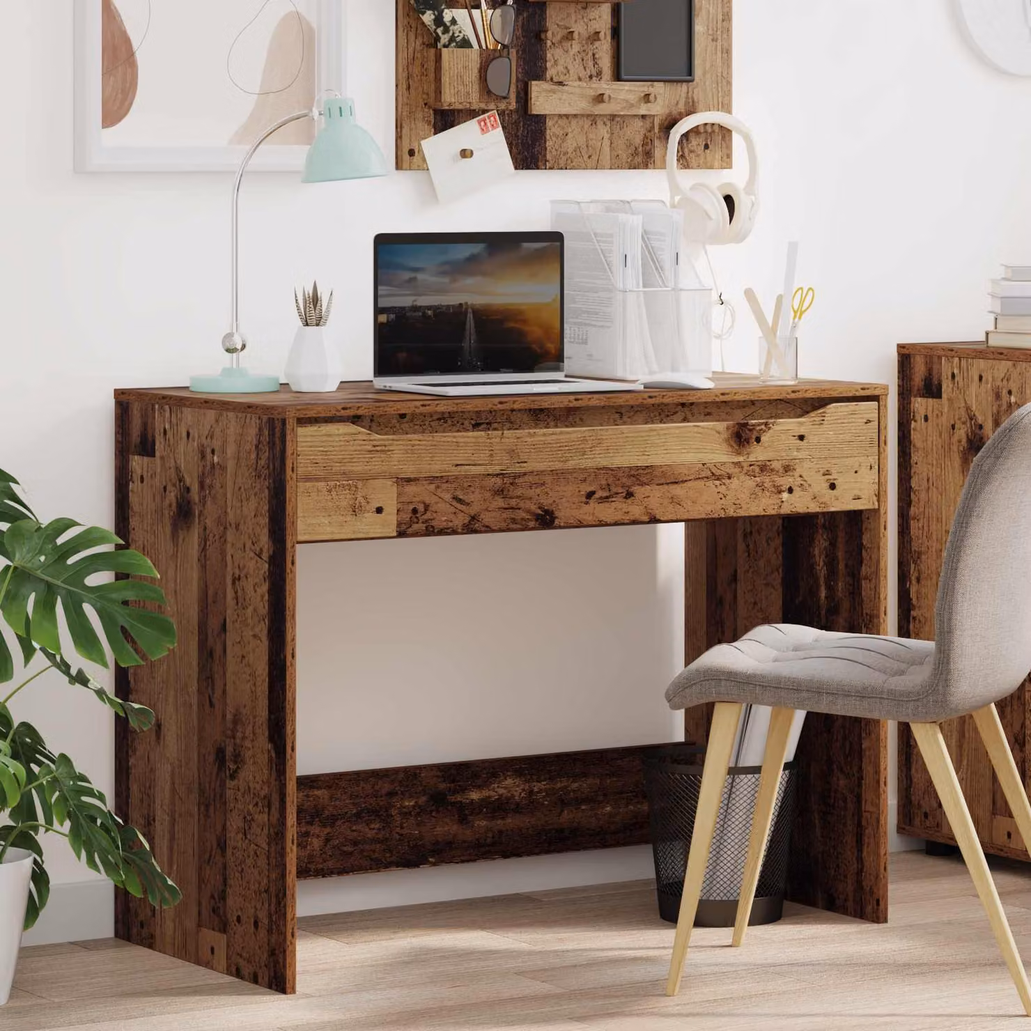 Scrivania moderna vidaXL in legno marrone, L/P/H: 100 x 50 x 78 cm