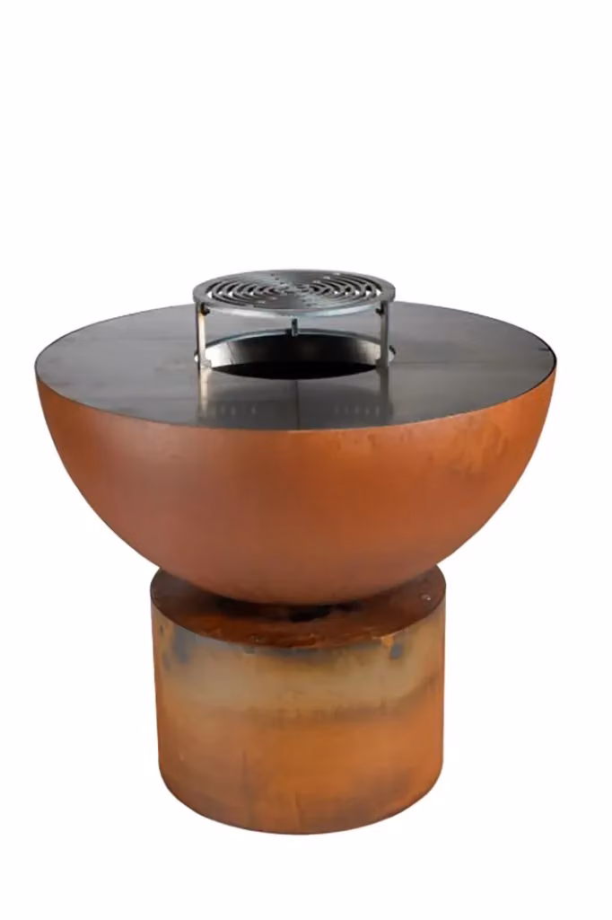 Barbecue a legna Primula in acciaio effetto ruggine marrone L: 80 cm, P: 80 cm, H: 81 cm – 2