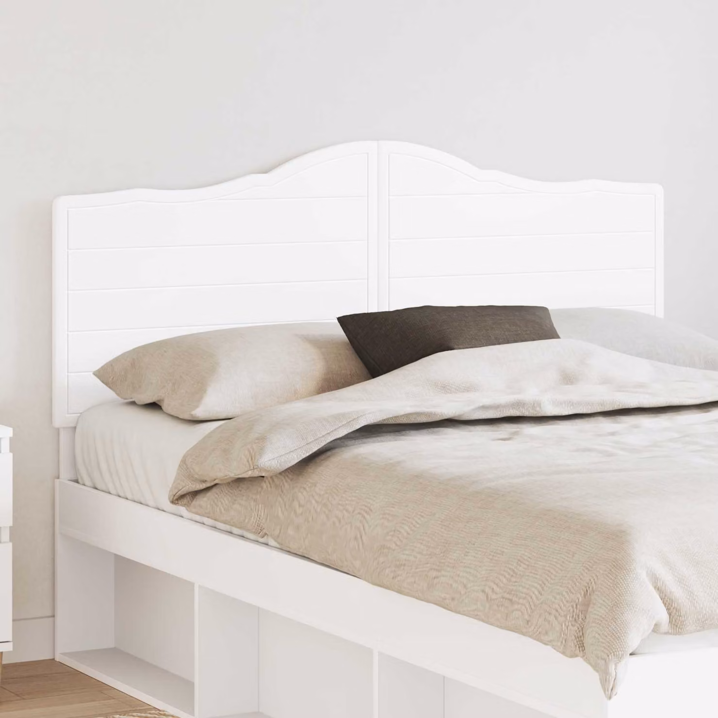 Testiera per letto moderna vidaXL in legno ingegnerizzato bianco