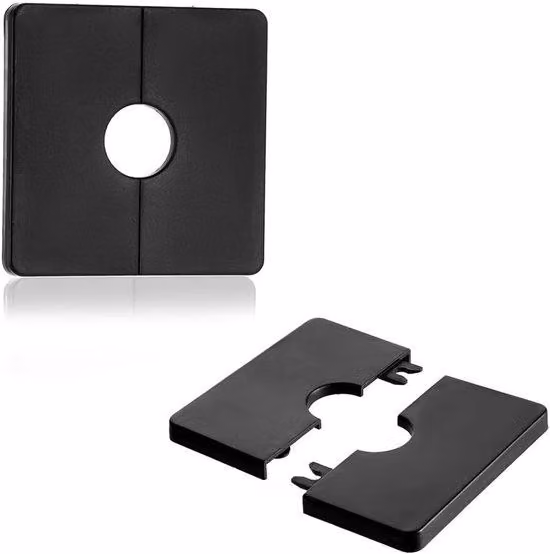 Coperture adesive nere per doccia e rubinetti (22 mm, quadrati)