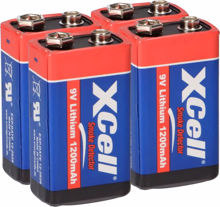 4x rilevatore di fumo 9V batterie al litio per allarmi antincendio 9v blocco batteria 10 anni