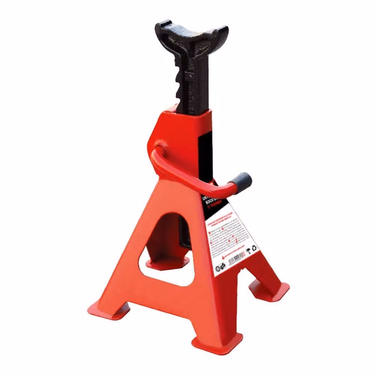 Cavalletto di sostegno STIER, portata massima: 3 tonnellate, altezza massima: 428 mm, acciaio massiccio, leva a sgancio rapido a 9 posizioni, cavalletto di sostegno, cavalletto di parcheggio, cavalletto di sostegno