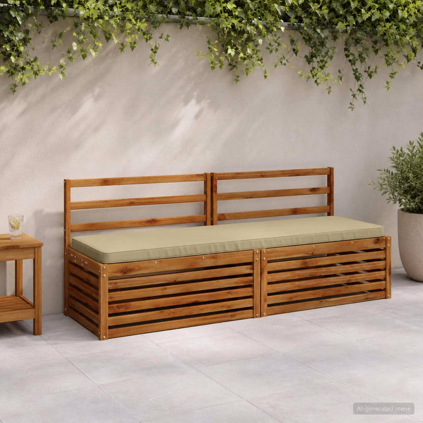 Cuscino per Panchina vidaXL in Poliestere con Rivestimento Lavabile e Resistente ai Raggi UV, Disponibile in Verde o Beige