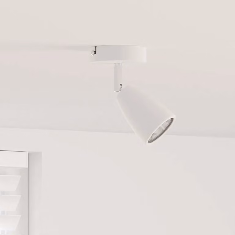 Faretto da soffitto regolabile vidaXL in metallo bianco L 8 cm x P 8 cm x H 14 cm