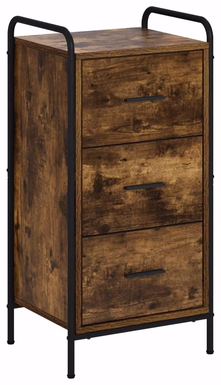 Mobile contenitore in legno impiallacciato effetto noce, dimensioni 97 x 33 x 81 cm