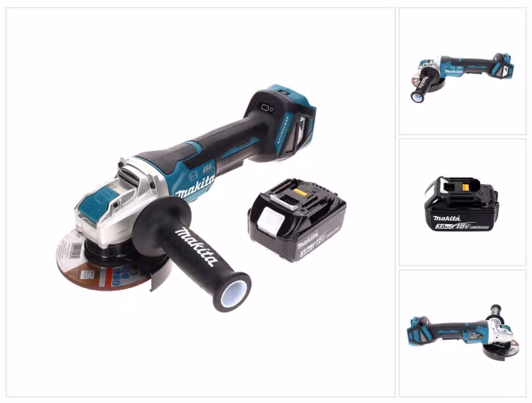 Smerigliatrice angolare a batteria Makita DGA 519 F1 18 V 125 mm Brushless X-Lock + 1 batteria da 3,0 Ah - senza caricabatterie