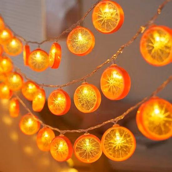 Lampada a LED a disco rosso-arancio - 1,5 m, 10 LED - per terrazza, soggiorno, camera da letto, feste, matrimoni, carnevale, interni ed esterni