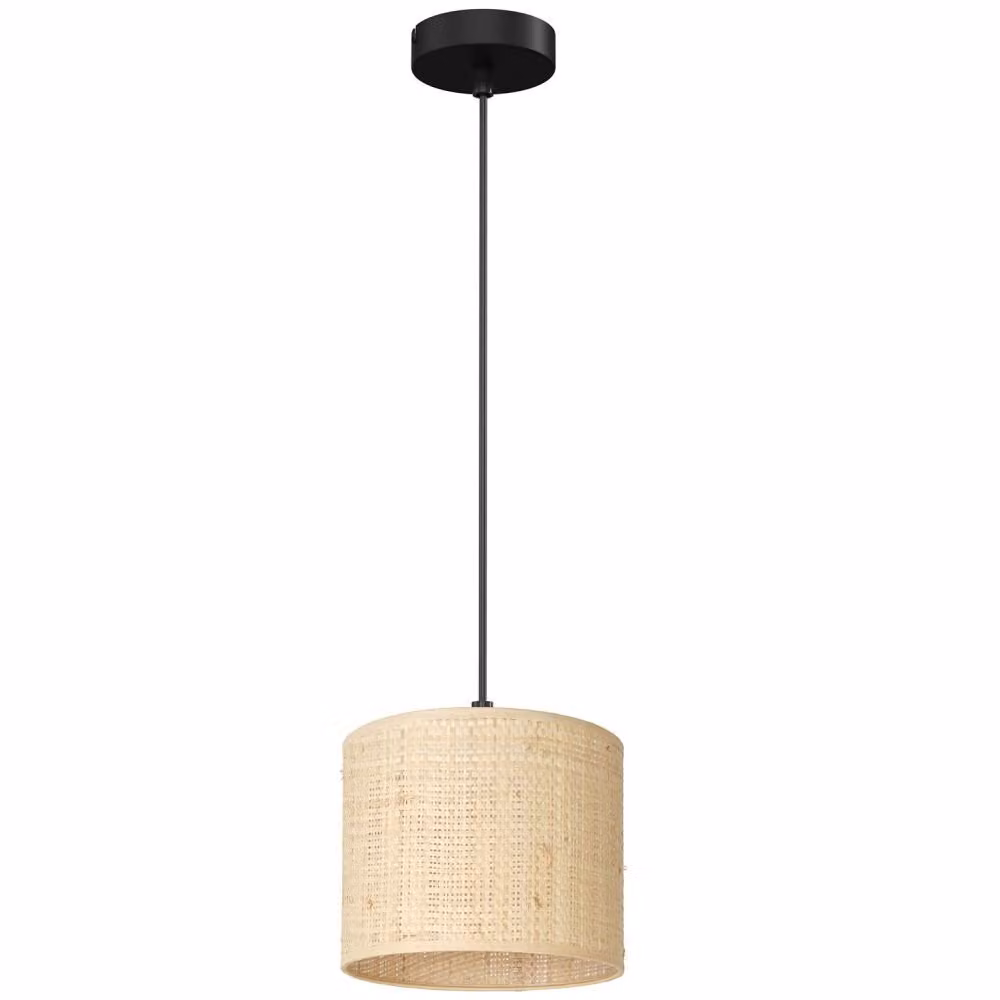 Lampada a sospensione in rattan crema nero Ø18cm Rattan 1xE27 15W Luminex