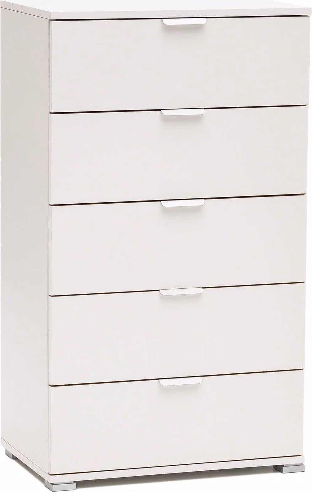 Milani Home - cassettiera bianca 60 x 38 x 103 cm, truciolare bilaminato, mobile contenitore per soggiorno cucina e bagno,  Italy