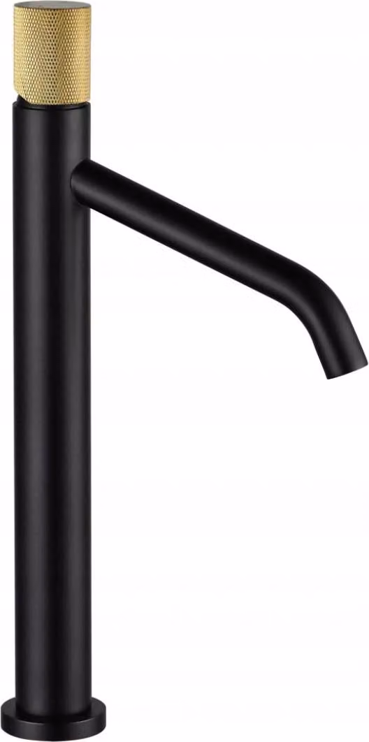 Mexen Rumba One rubinetto lavabo alto, nero/oro - 73511-75