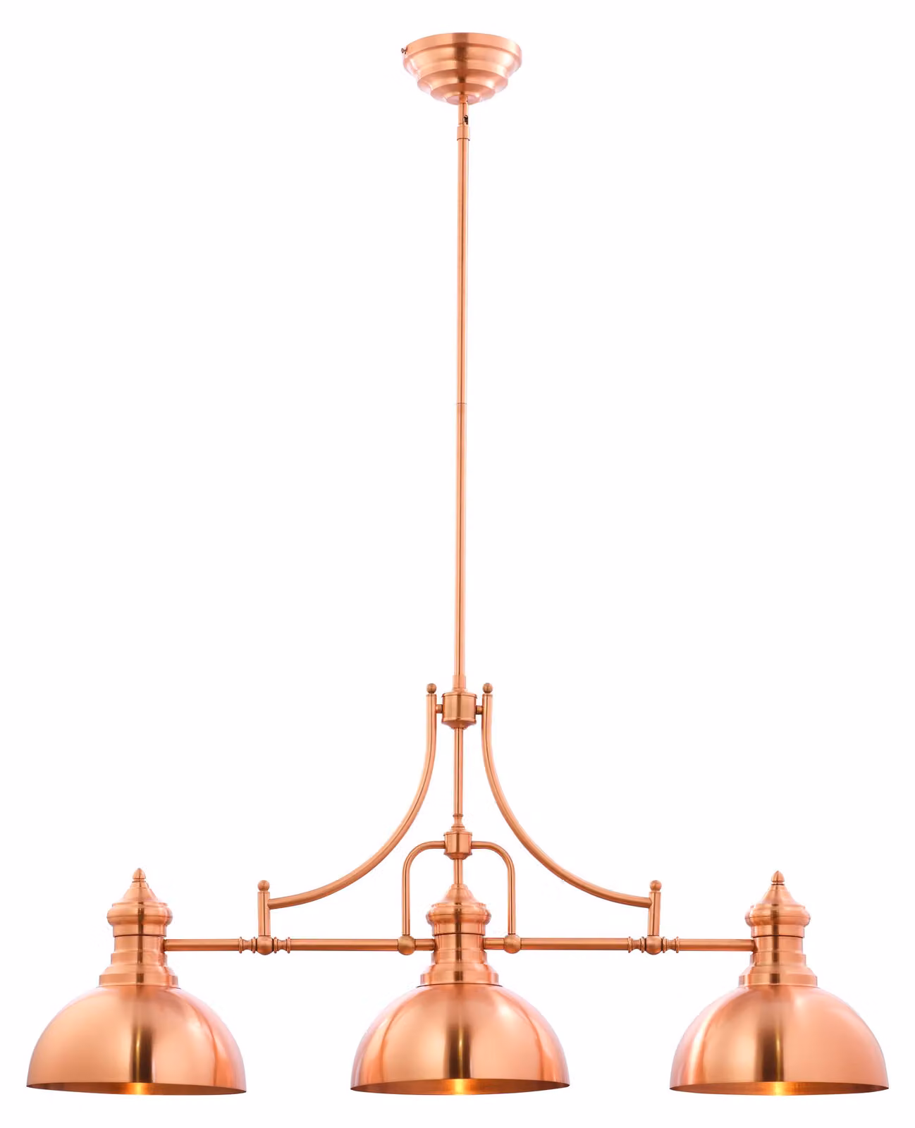 Lampada a sospensione PLATINO in rame 3xE27x40W metallo, dimensioni: 160x122,5x30,5 cm, IP20 Jupiter