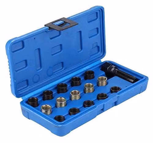 Kit di riparazione per candele 16 pezzi - M16 x 1,25 mm - M14 x 1,25 mm - Resistente agli urti - Duraturo - Set di utensili di alta qualità - Kit di cavi per candele