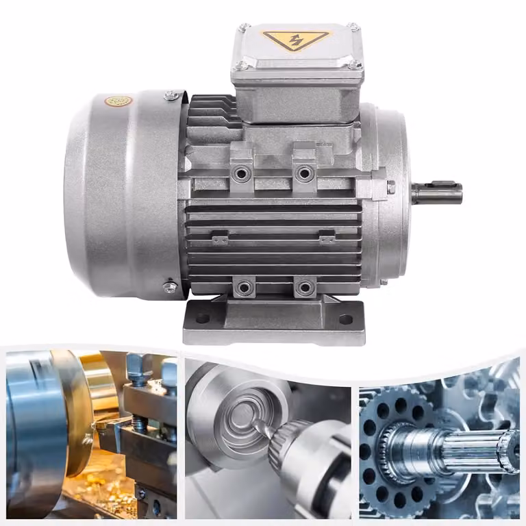 Motore asincrono trifase elettrico - 750 W - albero da 14 mm - 380 V - trifase - avvolgimento in rame - 10 giri/min