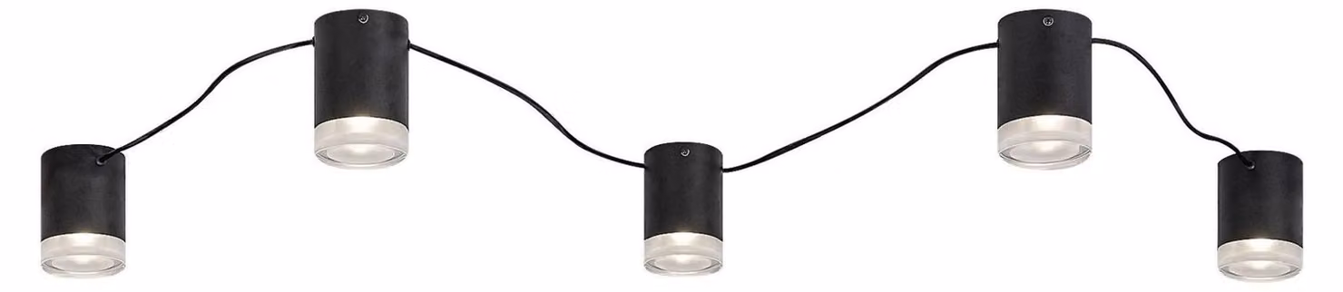 Rabalux 71295 Lampade da soffitto Looplab G9 5x MAX 28 in metallo e acrilico nero