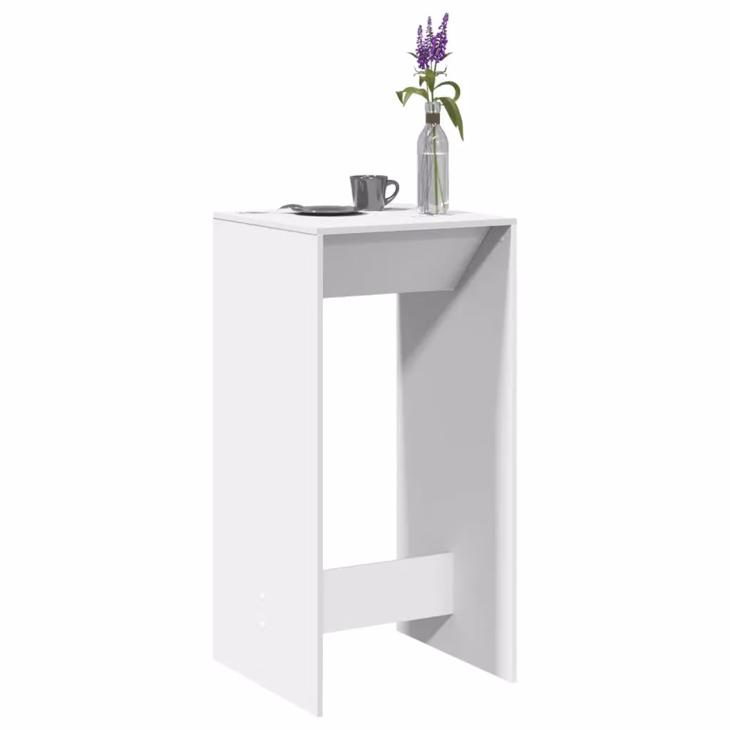 vidaXL Tavolo da Bar Moderno Bianco in MDF e Truciolato L/P/H: 51 x 50 x 103,5 cm