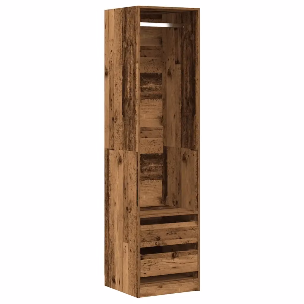 Armadio da camera da letto vidaXL in legno marrone con cassetti integrati e ripiani interni L/P/H: 50 x 50 x 200 cm – 2