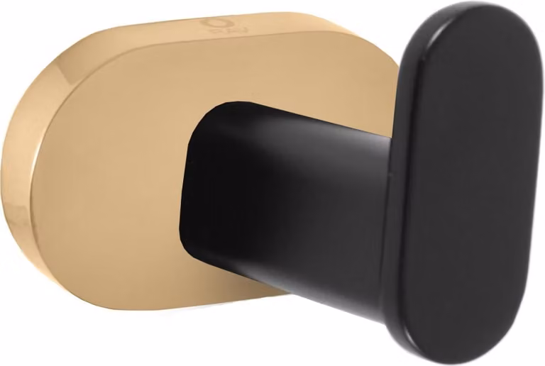 YUKON - Gancio per accessori da bagno, nero opaco/oro YUA0100CMATZ, RAV Slezák