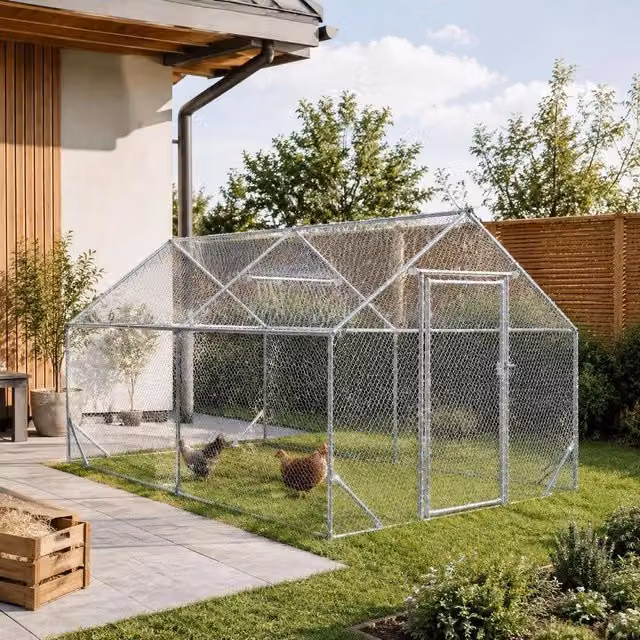 Chicken Cage Silver 200x170x177cm Galvanized Steel