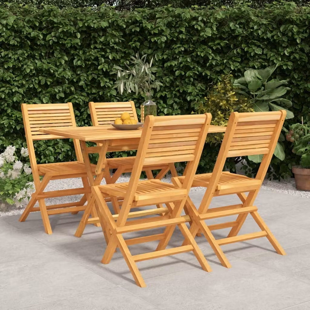 Maison Exclusive - Set da pranzo da giardino in teak massiccio, 5 pezzi