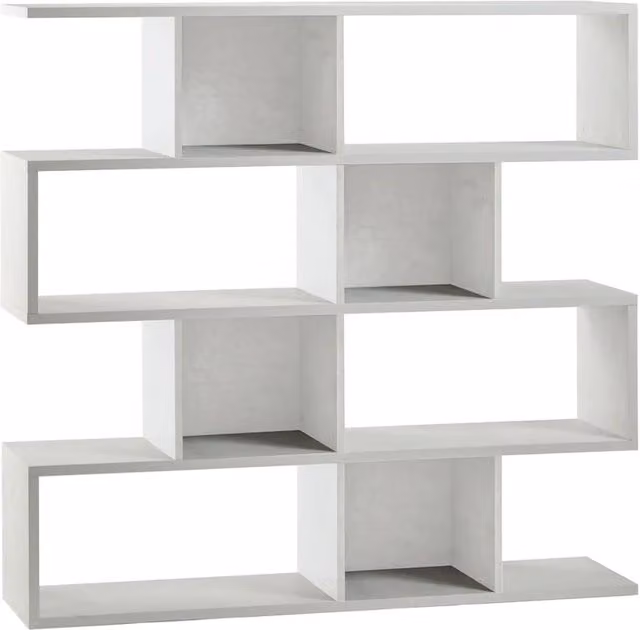 Libreria modulare 4 piani 150x37x144H cm in kit colore Ossido Bianco