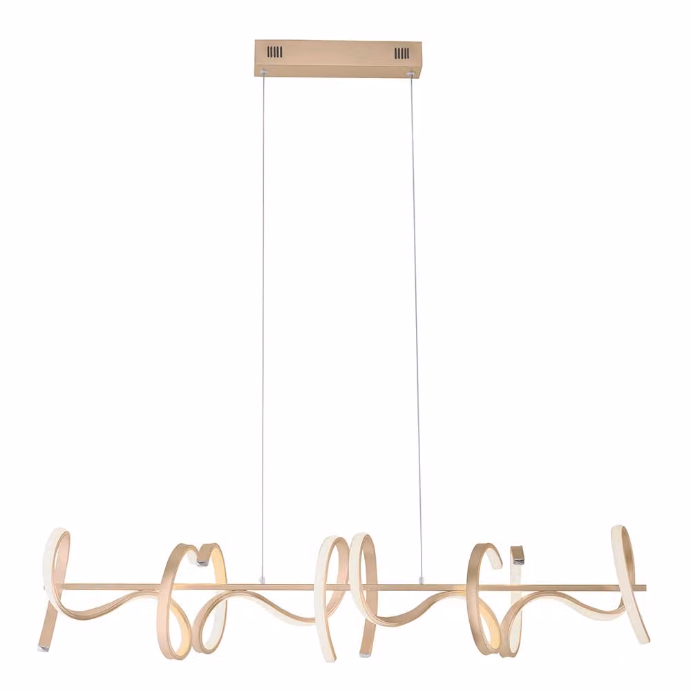 Lampada a sospensione a LED, ottone opaco, dimmerabile, H 135 cm