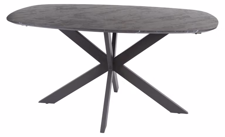 Tavolo da pranzo FURNLUX in marmo onice nero e nero 150 cm / Colore principale: nero / Dimensioni: 150 x 76 x 90 cm