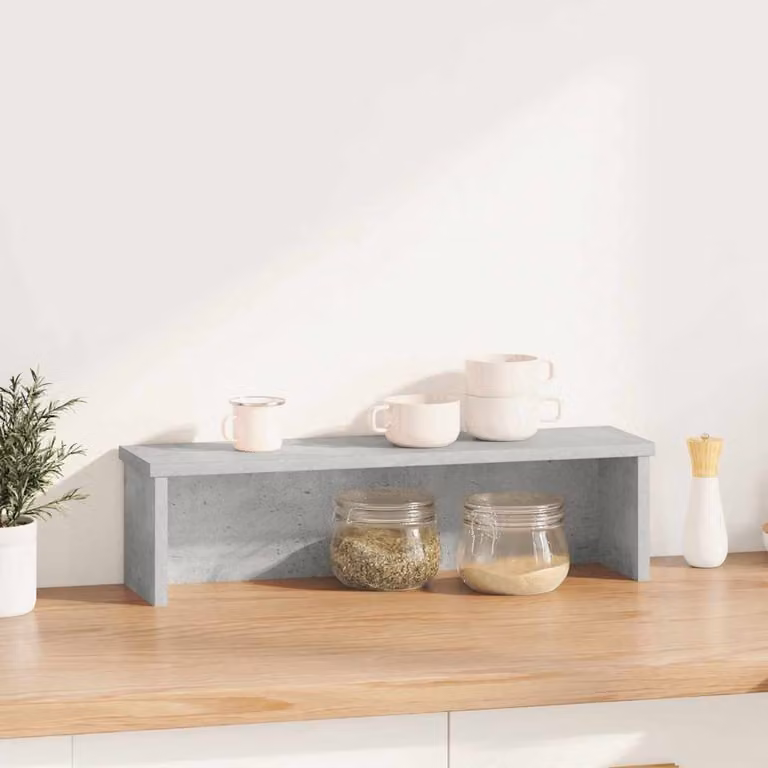vidaXL Scaffale da Cucina Impilabile Grigio Cemento 60x15x16 cm