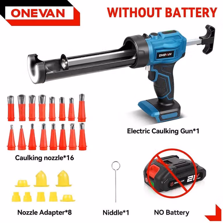 Pistola a cartuccia/silicone senza fili - 18 V Li-Ion - 4 livelli - Senza batteria - Bianca