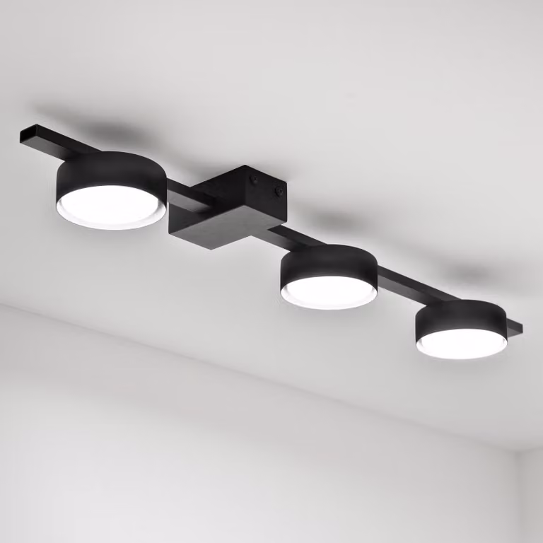 LUMILED plafoniera plafoniera plafoniera plafoniera spot GX53 presa 230V plafoniera faretto a 3 luci per plafoniera faretto plafoniera lampada da interni spot luce downlight nero lampada da parete rotonda