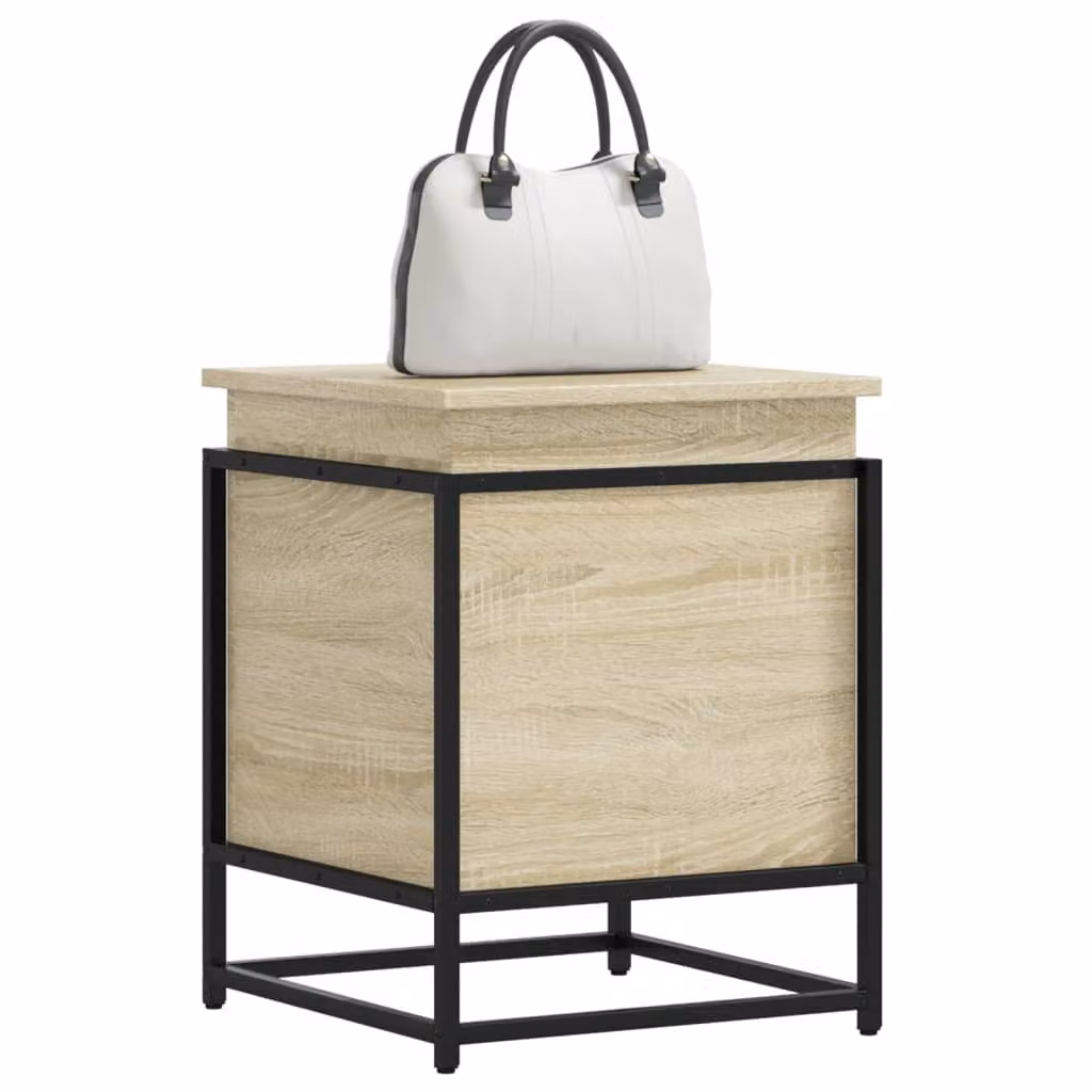 Contenitore con coperchio vidaXL in stile industriale, colore rovere sonoma, L/P/H: 40 x 40 x 51,5 cm