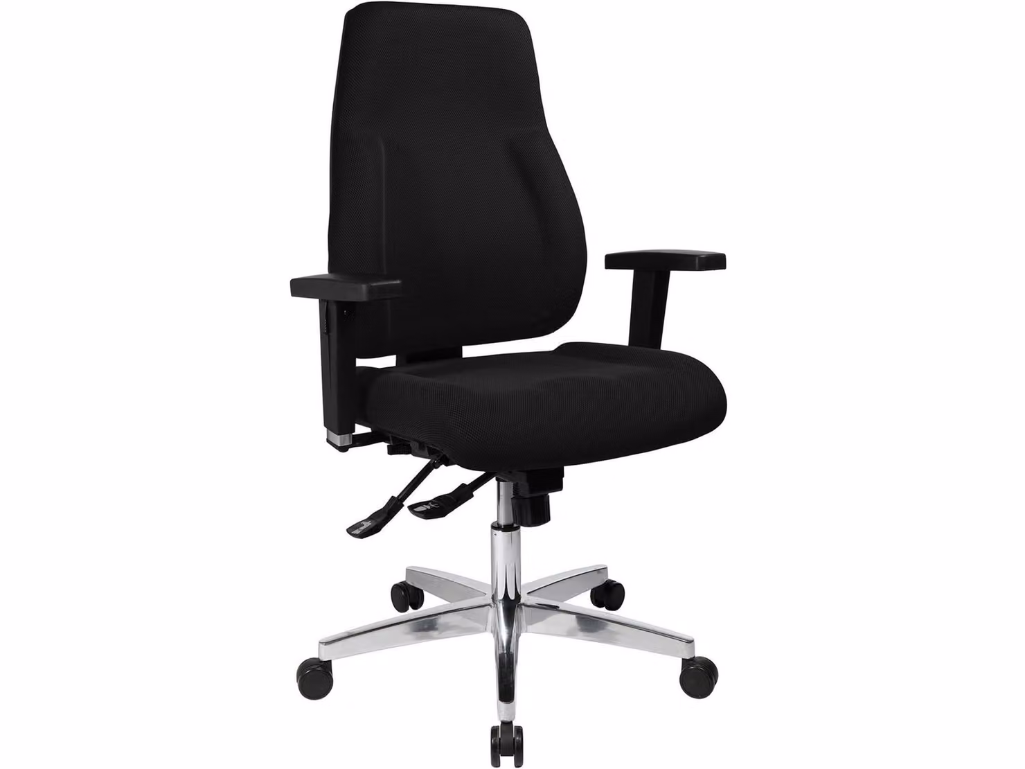 Sedia girevole per ufficio Topstar® PI99GBC0 P91 - nera, con braccioli
