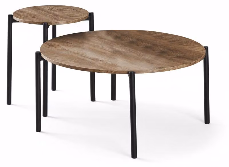 Tavolini Incastrabili Soggiorno Set Tavolo Basso Metallo Legno 80/40 cm