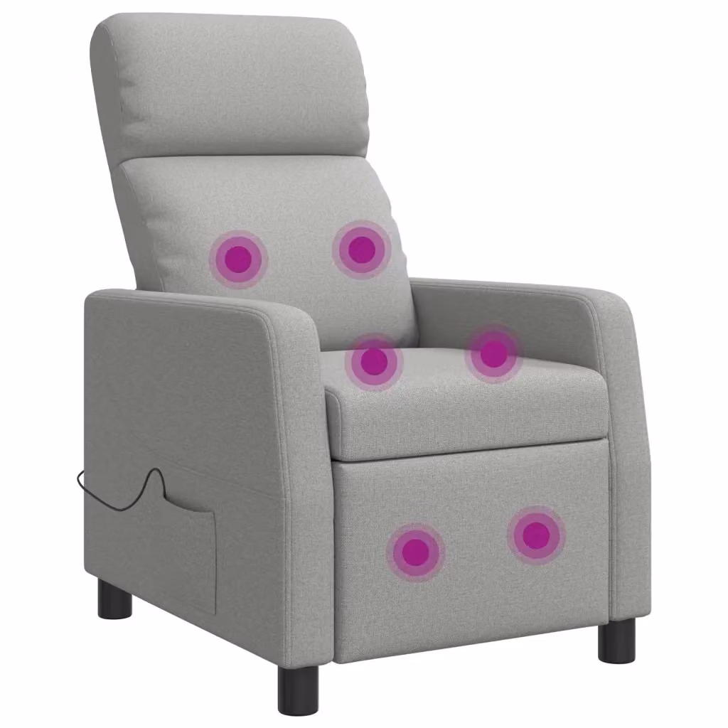 Poltrona Reclinabile Relax vidaXL in Tessuto Grigio con Braccioli e Regolazione Manuale – 2